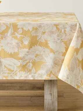 NWT Pottery Barn Sunflower Botanical Cotton Tablecloth